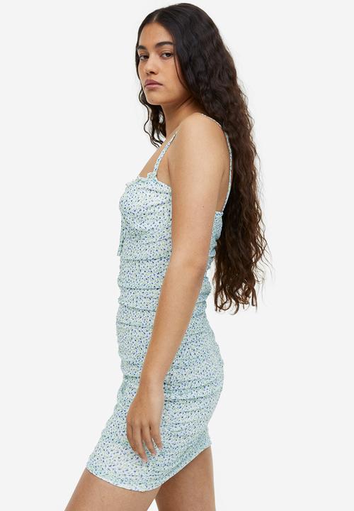 H&M - Draped dress - light green floral 