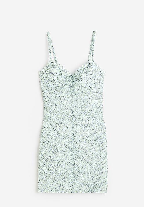 H&M - Draped dress - light green floral 