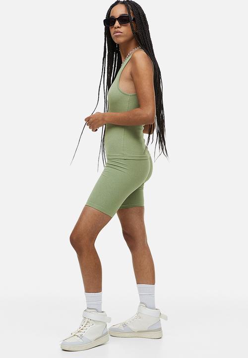 H&M - Ribbed cotton vest top - green