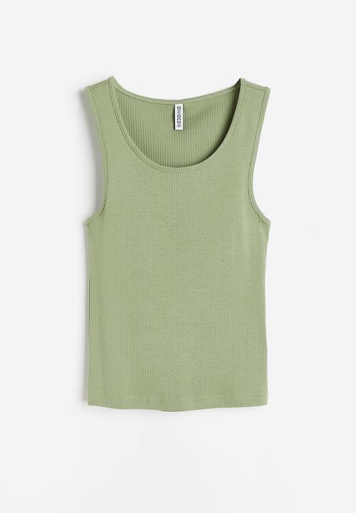 H&M - Ribbed cotton vest top - green