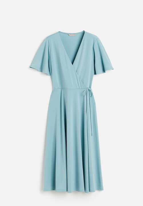 H&M - Jersey wrap dress - light turquoise