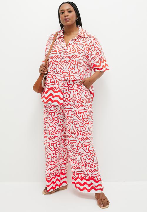 Me&B - Plus the boxy viscose shirt - aztec border