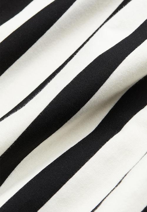 H&M - Cotton t-shirt dress - white black striped