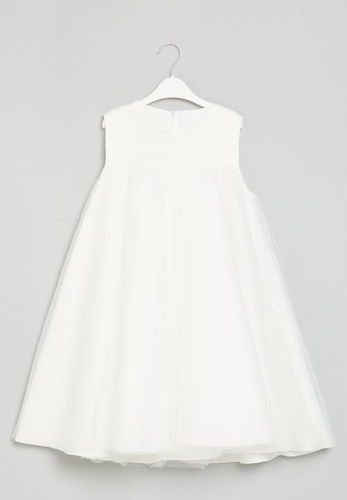 Pop Candy - Bow decor tulle dress - white