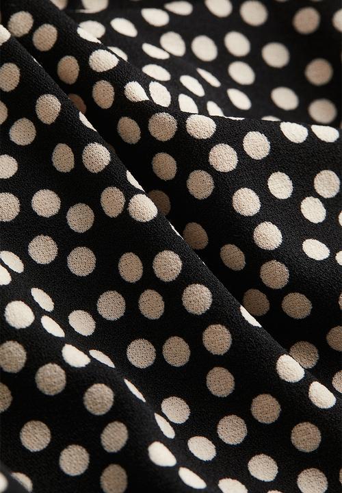 H&M - V-neck dress - black/spotted 
