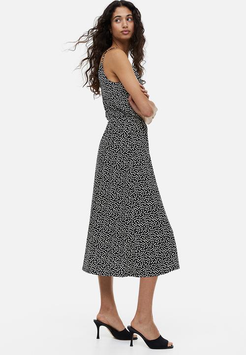 H&M - V-neck dress - black/spotted 