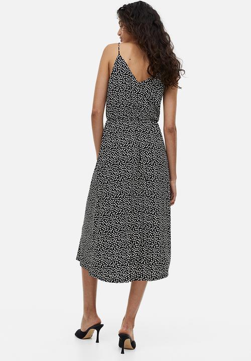 H&M - V-neck dress - black/spotted 