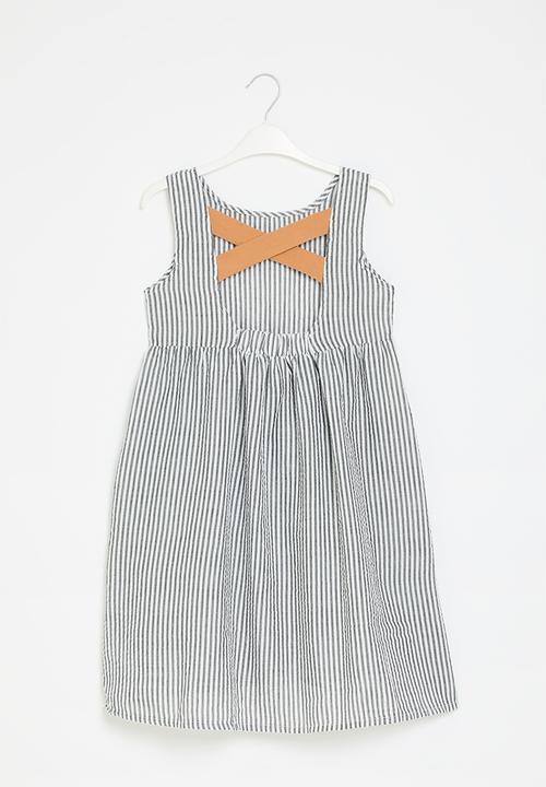 Pop Candy - Striped dress - grey & white