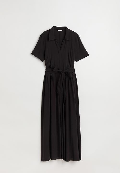 H&M - Tie-belt shirt dress - black
