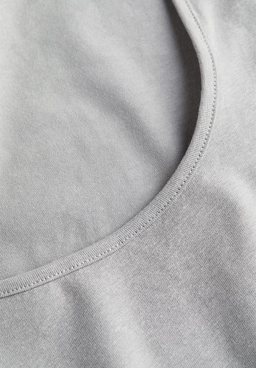 H&M - Cotton jersey top - light grey