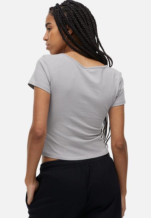 H&M - Cotton jersey top - light grey