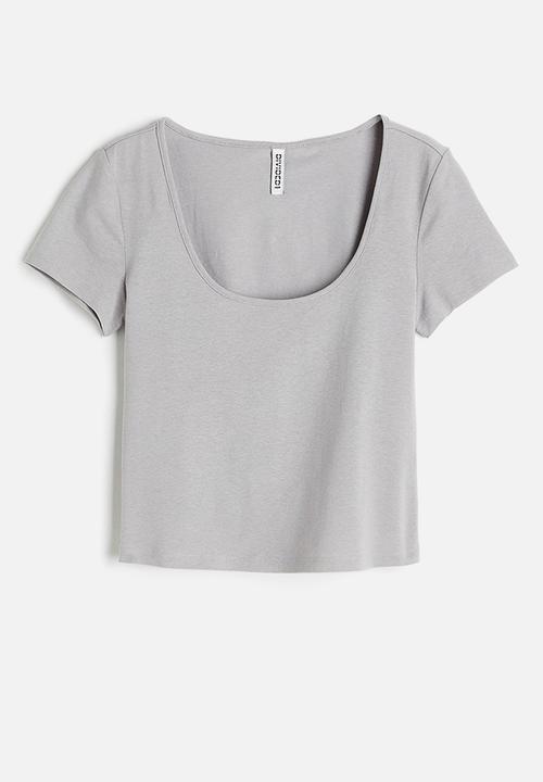H&M - Cotton jersey top - light grey