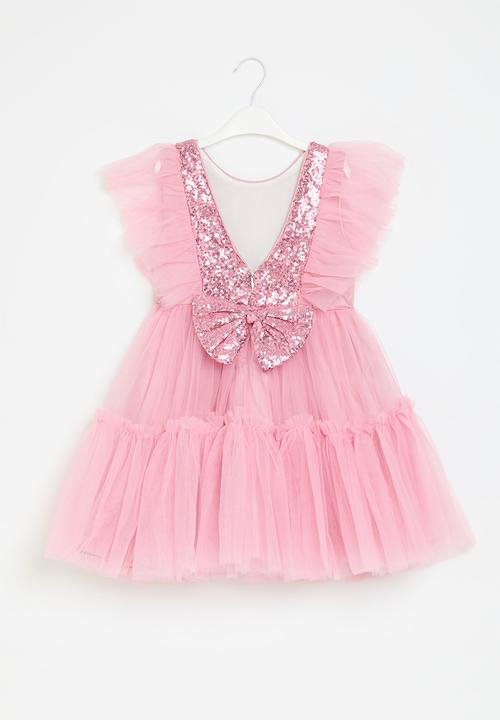 Pop Candy - Frilled sleeve tulle dress - pink