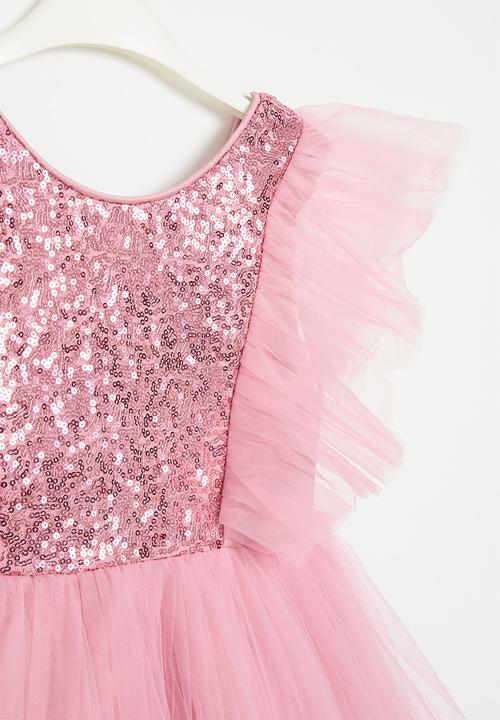 Pop Candy - Frilled sleeve tulle dress - pink