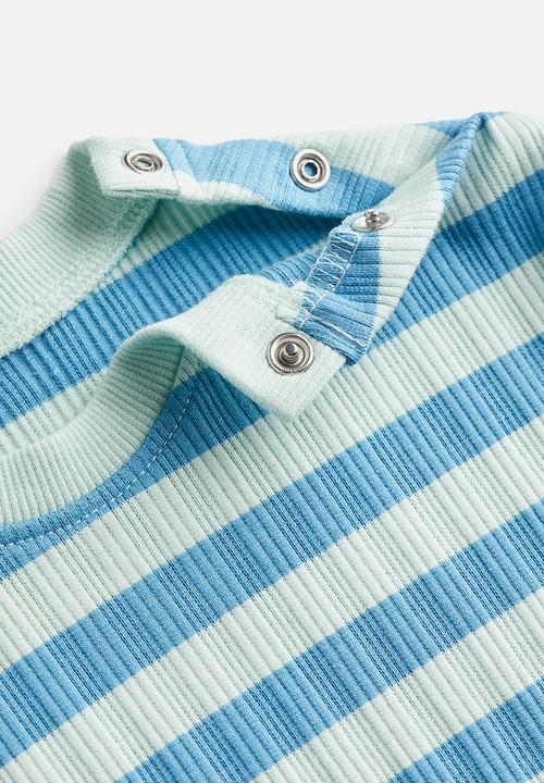 H&M - 2-Piece ribbed cotton set - blue striped