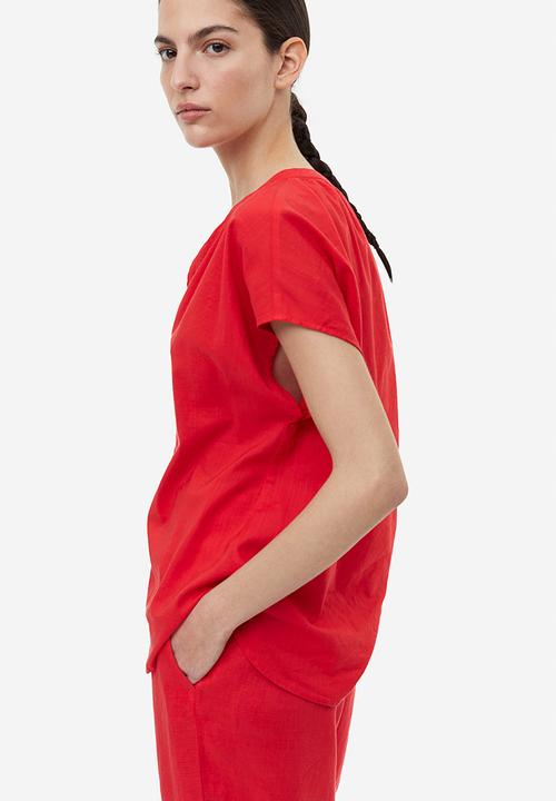 H&M - V-neck blouse - red