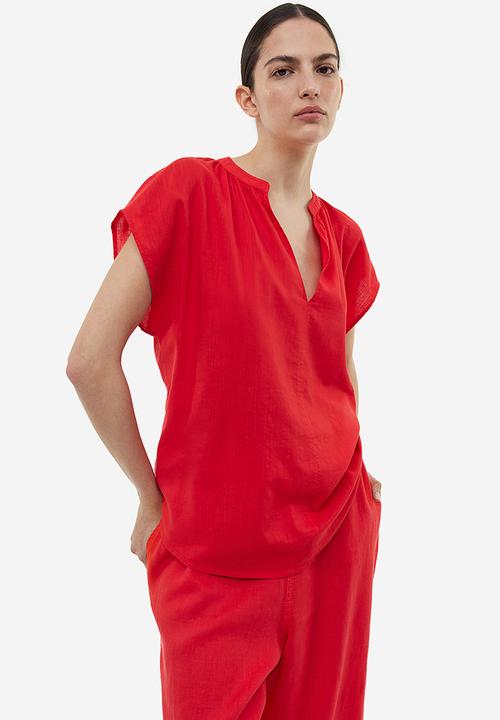 H&M - V-neck blouse - red