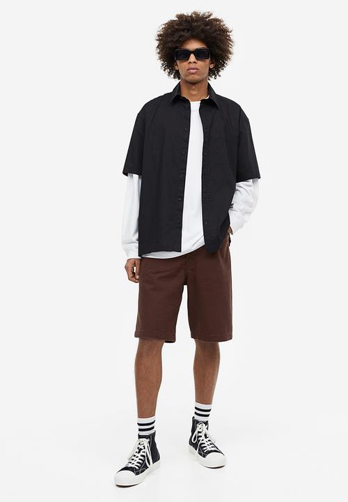 H&M - Loose fit twill shorts - dark brown