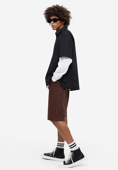 H&M - Loose fit twill shorts - dark brown