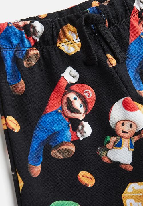 H&M - Printed pull-on shorts - black super mario 