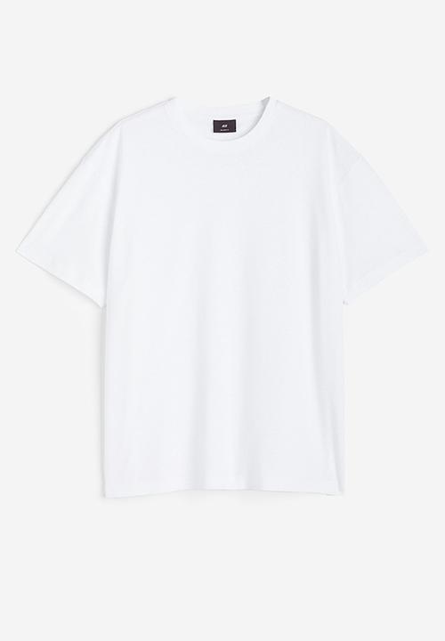 H&M - Relaxed fit linen-blend T-shirt - white