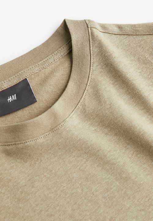 H&M - Relaxed-fit linen-blend T-shirt - light khaki green