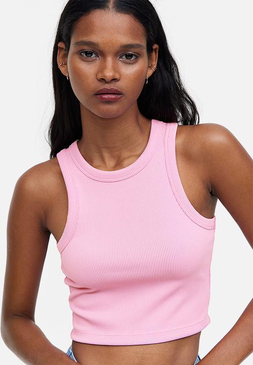 H&M - Cropped vest top - light pink