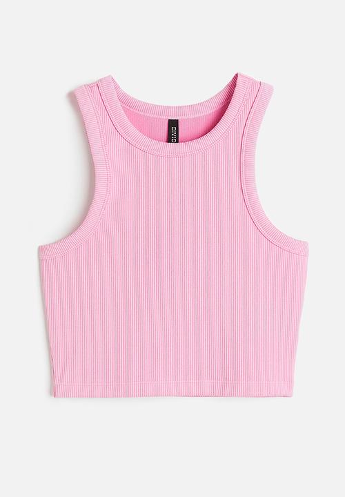 H&M - Cropped vest top - light pink