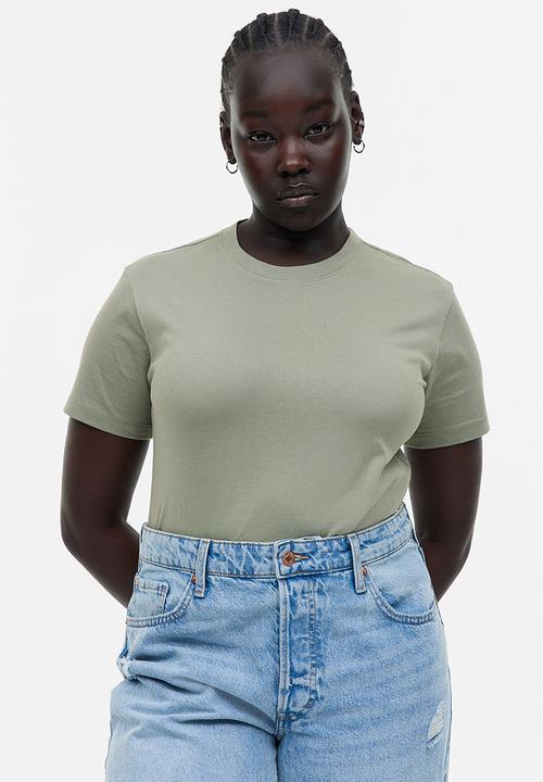 H&M - Cotton t-shirt - sage green 