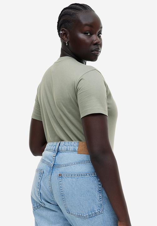 H&M - Cotton t-shirt - sage green 
