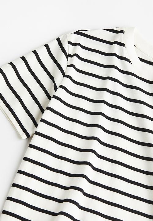 H&M - Cotton t-shirt - white & black striped 
