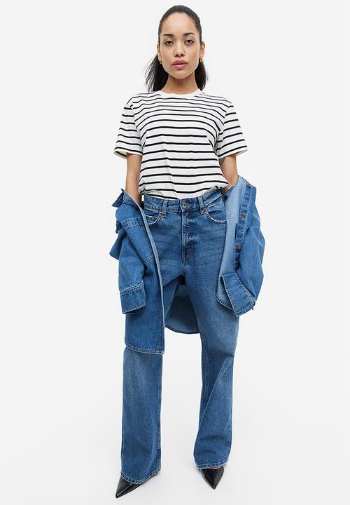 H&M - Cotton t-shirt - white & black striped 