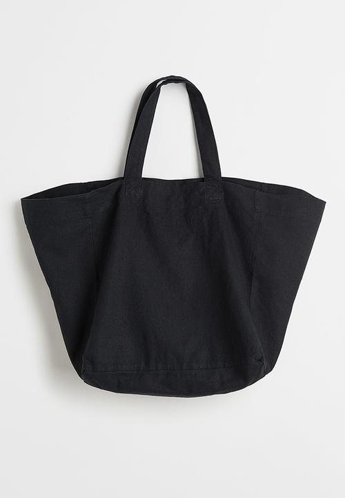 H&M - Linen-blend beach bag - black