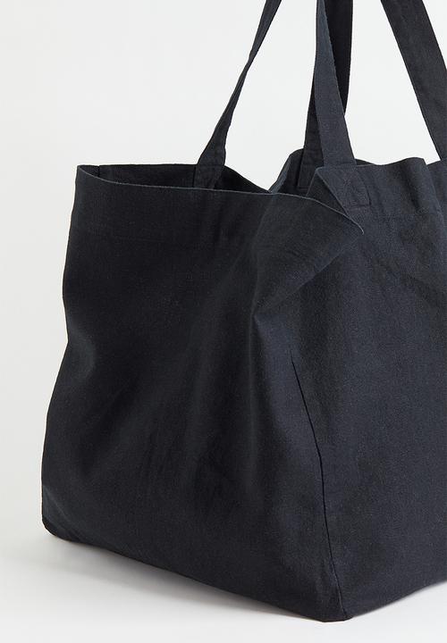 H&M - Linen-blend beach bag - black