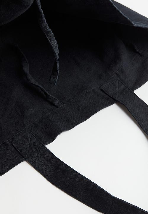 H&M - Linen-blend beach bag - black