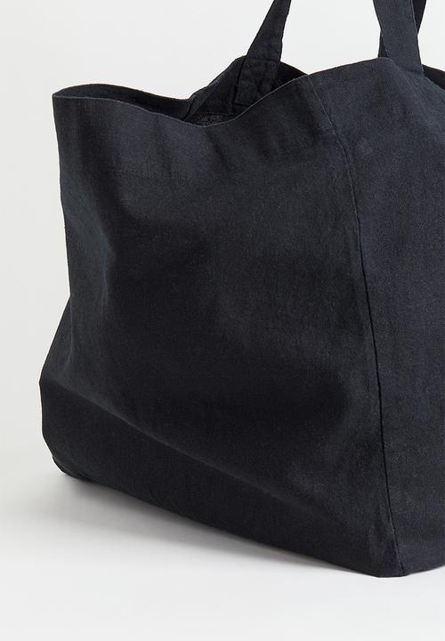 H&M - Linen-blend beach bag - black