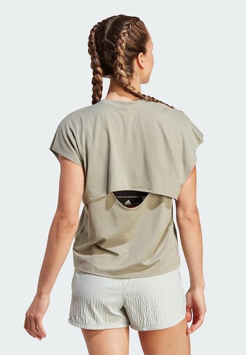 adidas Performance - Ti logo t - silver pebble / white