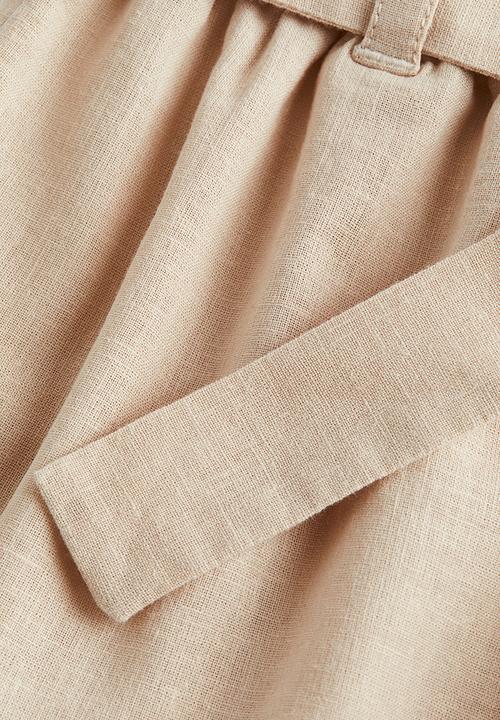 H&M - Linen-blend shorts - light beige 