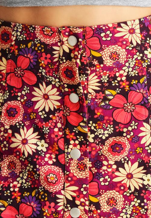 Glamorous - Cord Flower Skirt 