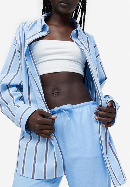 H&M - Wide trousers - light blue 