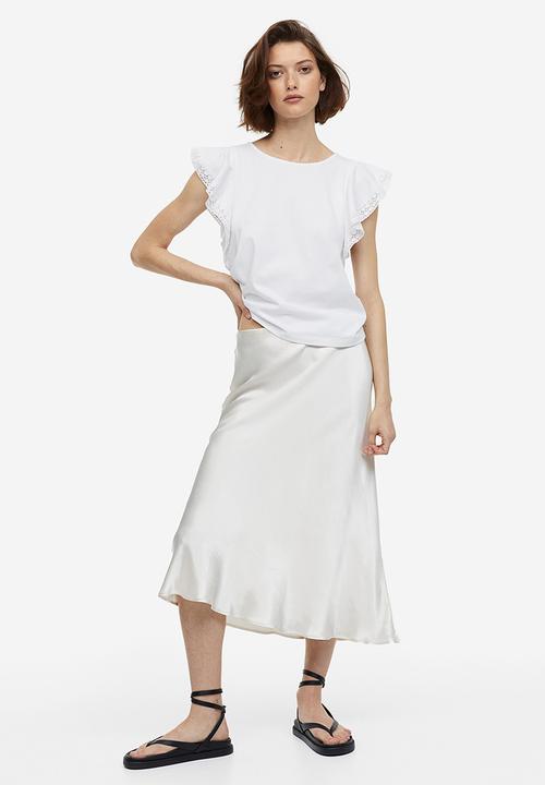 H&M - Flutter-sleeve jersey top - white