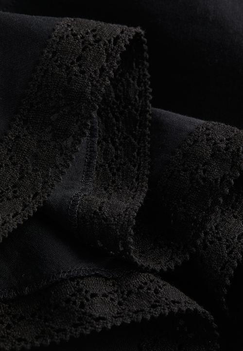 H&M - Flutter-sleeve jersey top - black