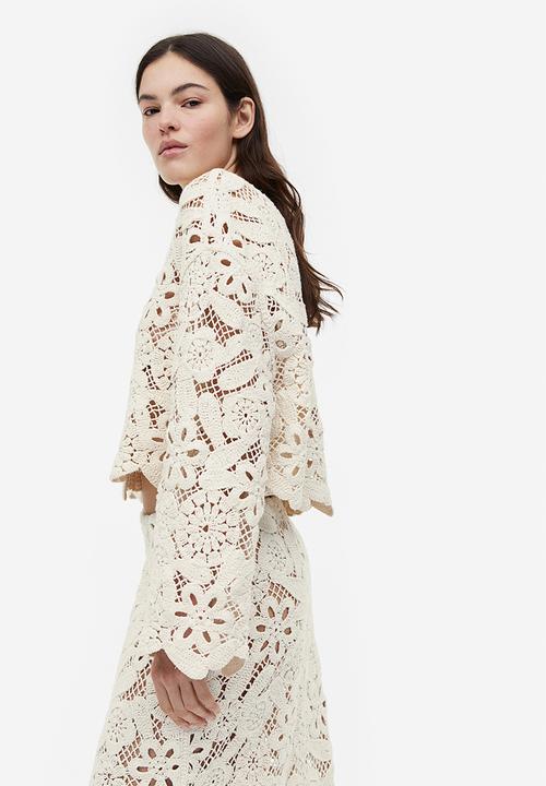 H&M - Crochet-look jumper - cream 