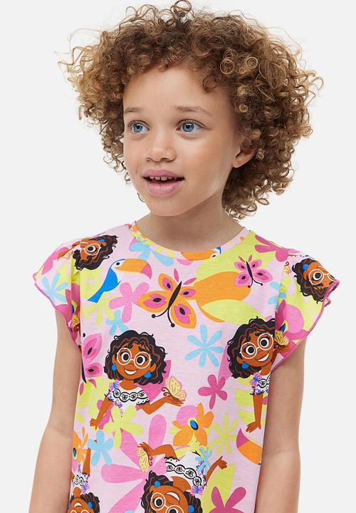 H&M - 3-Pack printed flutter-sleeved tops - blue/encanto