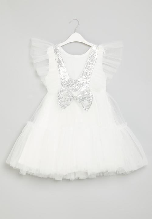 Pop Candy - Frilled sleeve tulle dress - white