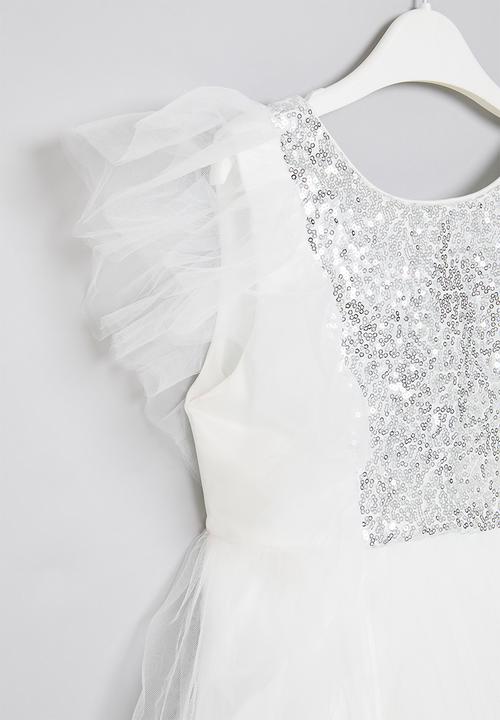 Pop Candy - Frilled sleeve tulle dress - white
