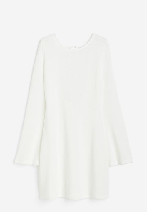 H&M - Tie-detail knitted dress - white
