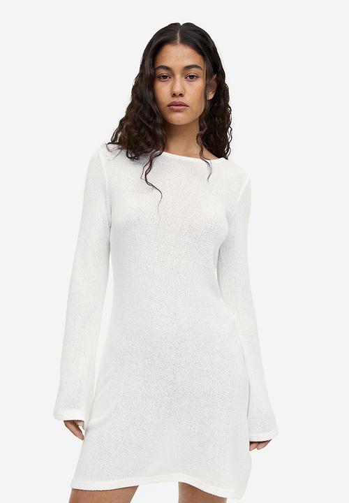 H&M - Tie-detail knitted dress - white