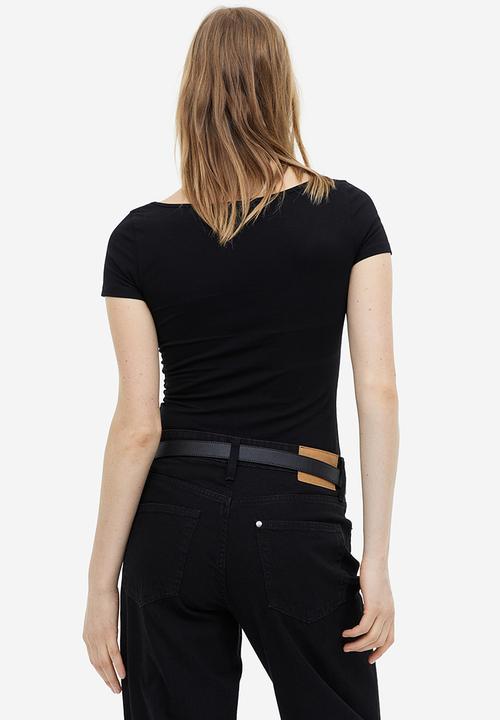 H&M - Fitted t-shirt - black