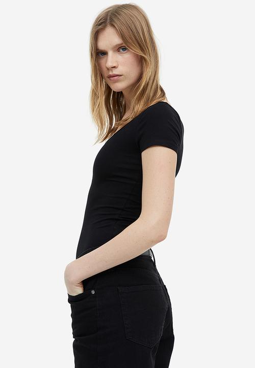 H&M - Fitted t-shirt - black